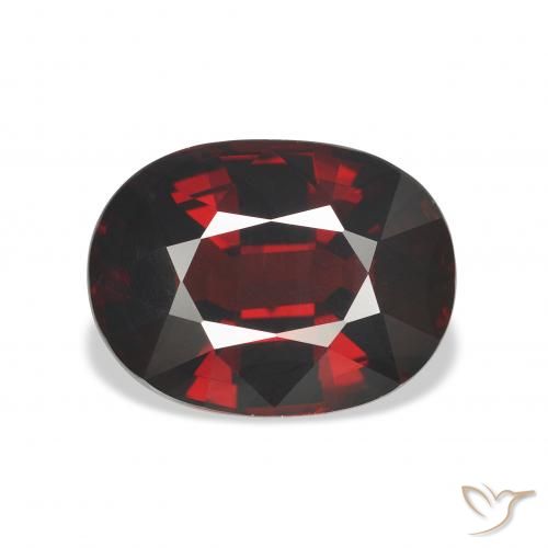 6.90ct Naturale Rosso nerastro Granato Almandino, Ovale, VVS-VS