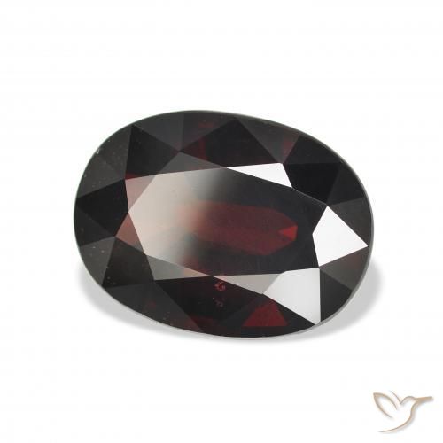 Granato Almandino Rosso nerastro naturale da 10.54 ct, Ovale, VS