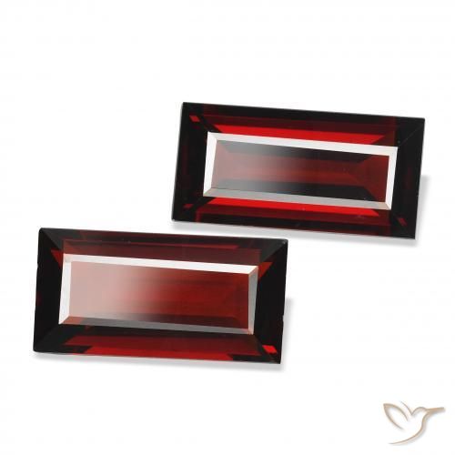 Gemme di Granato Almandino Rosso scuro naturale da 3.65 ct, Taglio a baguette, VVS-VS