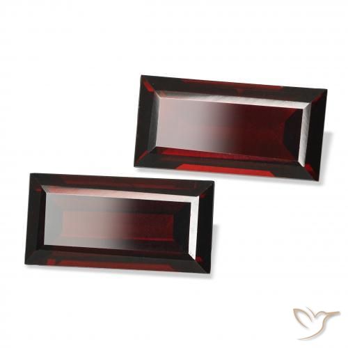 Gemme di Granato Almandino Rosso scuro naturale da 3.67 ct, Taglio a baguette, VVS-VS