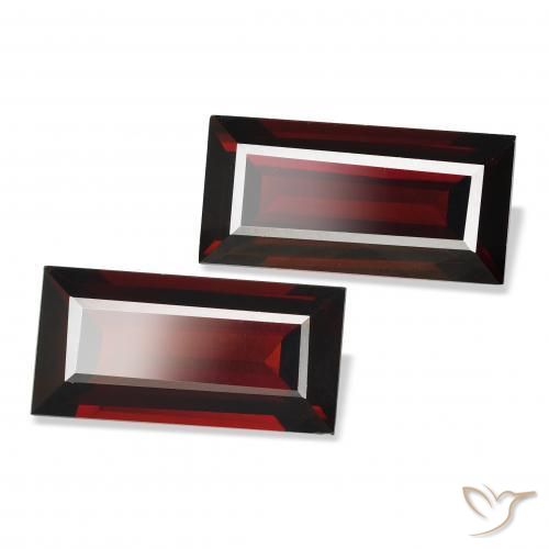 Gemme di Granato Almandino Rosso scuro naturale da 3.53 ct, Taglio a baguette, VVS-VS