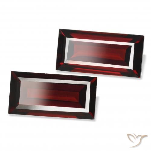 Gemme di Granato Almandino Rosso scuro naturale da 3.88 ct, Taglio a baguette, VVS-VS