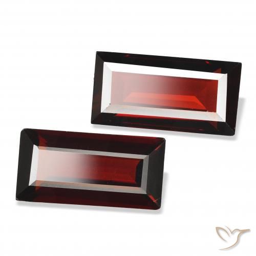 Gemme di Granato Almandino Rosso scuro naturale da 3.44 ct, Taglio a baguette, VVS-VS