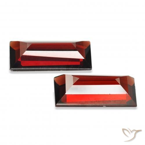 Gemme di Granato Almandino Rosso scuro naturale da 3.44 ct, Taglio a baguette, VVS-VS