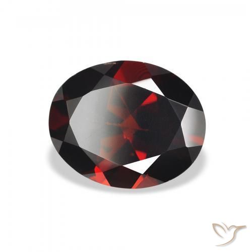 Granato Almandino Rosso scuro naturale da 2.92 ct, Ovale, VVS-VS