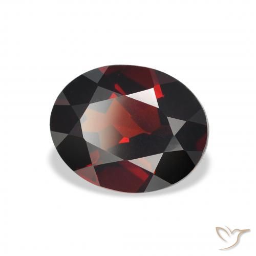 Granato Almandino Rosso scuro naturale da 2.87 ct, Ovale, VVS-VS