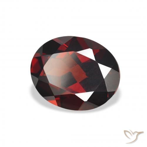 Granato Almandino Rosso scuro naturale da 3.17 ct, Ovale, VVS-VS