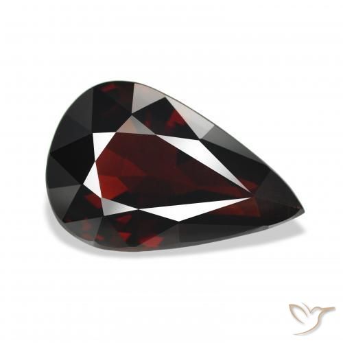 Granato Almandino Rosso nerastro naturale da 9.66 ct, Forma a pera, VVS-VS
