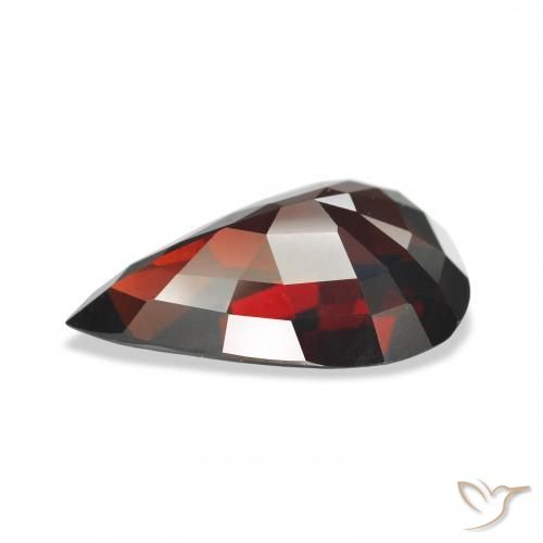 Granato Almandino Rosso nerastro naturale da 9.66 ct, Forma a pera, VVS-VS