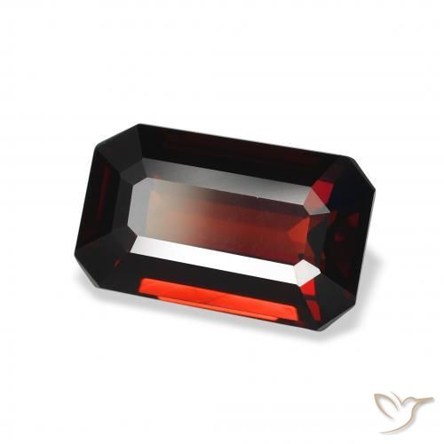 Granato almandino rosso scuro naturale da 3,48 ct, taglio smeraldo, VVS-VS