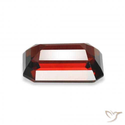 Granato almandino rosso scuro naturale da 3,48 ct, taglio smeraldo, VVS-VS