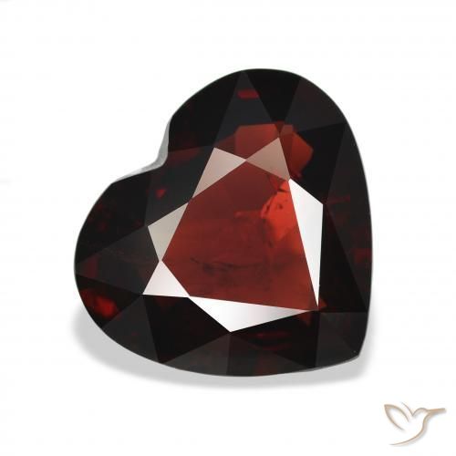 Granato Almandino Rosso scuro naturale da 5.90 ct, Cuore, VS