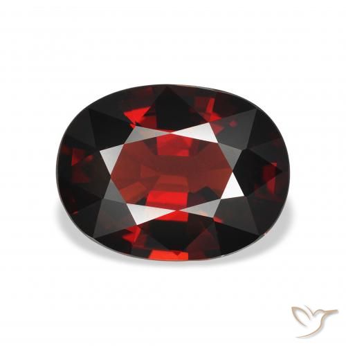 Granato Almandino Rosso scuro naturale da 4.22 ct, Ovale, VVS-VS