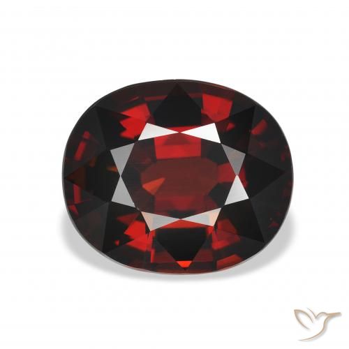 5.15ct Naturale Rosso nerastro Granato Almandino, Ovale, VVS