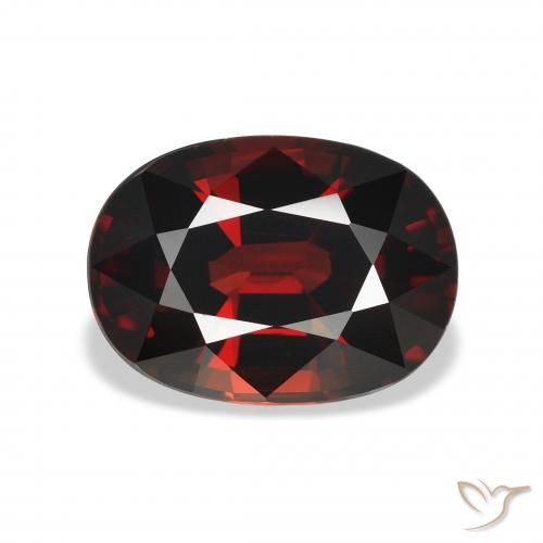 4.54ct Naturale Rosso nerastro Granato Almandino, Ovale, VVS