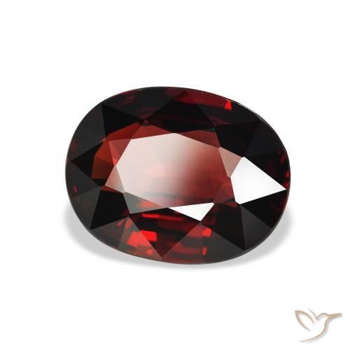 Granato Almandino Rosso scuro naturale da 4.59 ct, Ovale, VVS