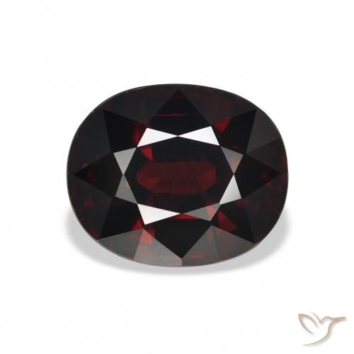 Granato Almandino Rosso nerastro naturale da 6.72 ct, Ovale, VVS