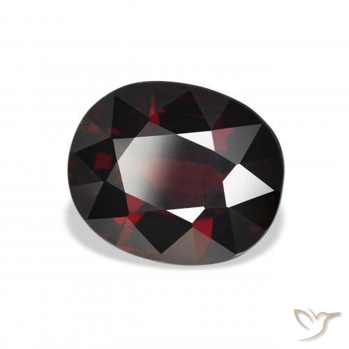 Granato Almandino Rosso nerastro naturale da 6.72 ct, Ovale, VVS