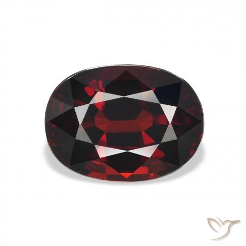 5.80ct Naturale Rosso nerastro Granato Almandino, Ovale, VVS