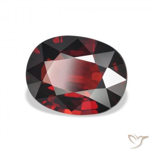 Granato Almandino Rosso nerastro naturale da 7.05 ct, Ovale, VVS