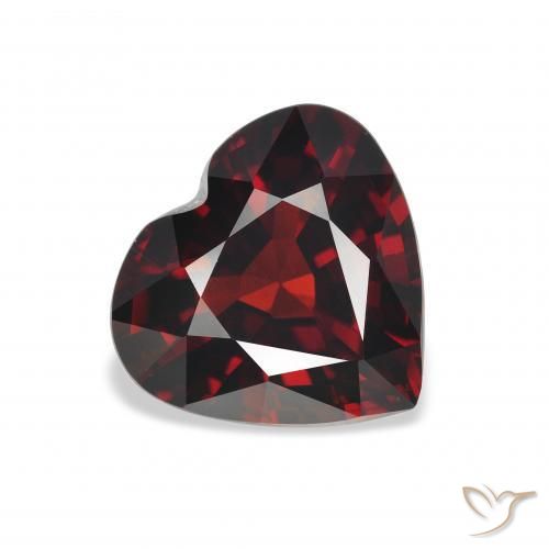 Granato Almandino Rosso scuro naturale da 3.88 ct, Cuore, VVS