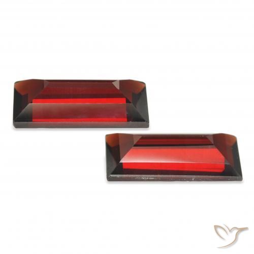 Gemme di Granato Almandino Rosso scuro naturale da 3.45 ct, Taglio a baguette, VVS-VS