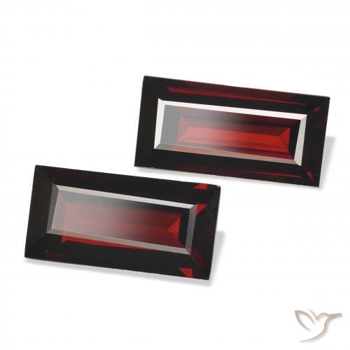 Gemme di Granato Almandino Rosso scuro naturale da 3.78 ct, Taglio a baguette, VVS-VS