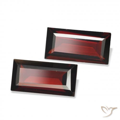 Gemme di Granato Almandino Rosso scuro naturale da 3.49 ct, Taglio a baguette, VVS-VS
