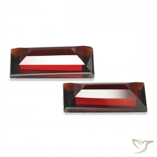 Gemme di Granato Almandino Rosso scuro naturale da 3.49 ct, Taglio a baguette, VVS-VS