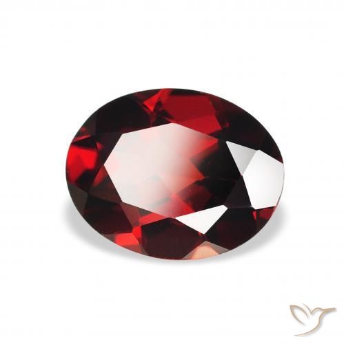 Granato Almandino Rosso Sangue Profondo naturale da 2.12 ct, Ovale, VVS-VS