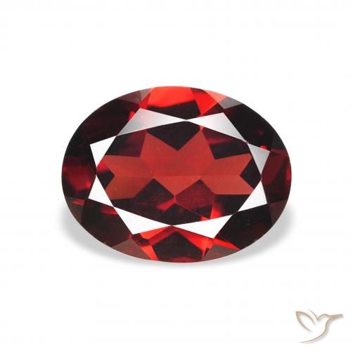 2.00ct Naturale Rosso scuro Granato Almandino, Ovale, VVS-VS