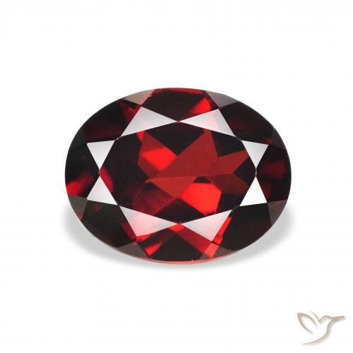 Granato Almandino Rosso Sangue Profondo naturale da 2.37 ct, Ovale, VVS-VS
