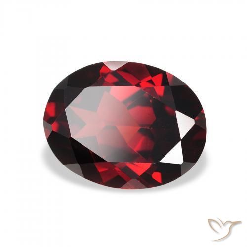 Granato Almandino Rosso scuro naturale da 2.28 ct, Ovale, VVS-VS
