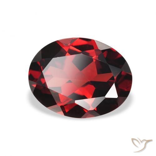 Granato Almandino Rosso scuro naturale da 2.11 ct, Ovale, VVS-VS
