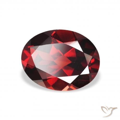 Granato Almandino Rosso scuro naturale da 2.35 ct, Ovale, VVS-VS
