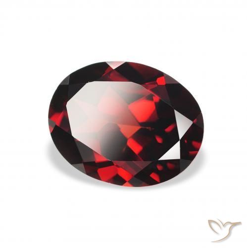 Granato Almandino Rosso scuro naturale da 2.18 ct, Ovale, VVS-VS