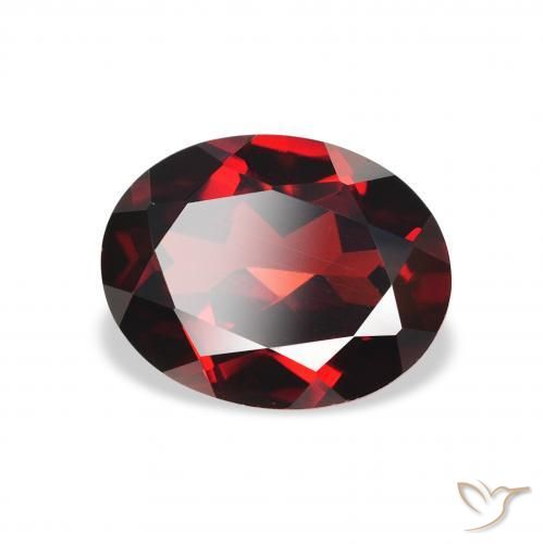 Granato Almandino Rosso scuro naturale da 2.37 ct, Ovale, VVS-VS