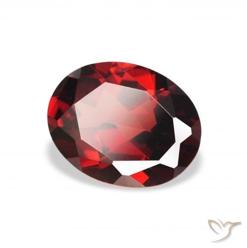 Granato Almandino Rosso scuro naturale da 1.86 ct, Ovale, VS