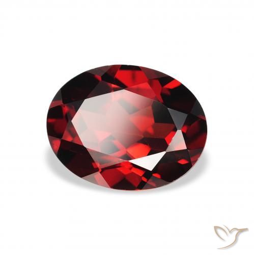 Granato Almandino Rosso scuro naturale da 2.16 ct, Ovale, VVS-VS