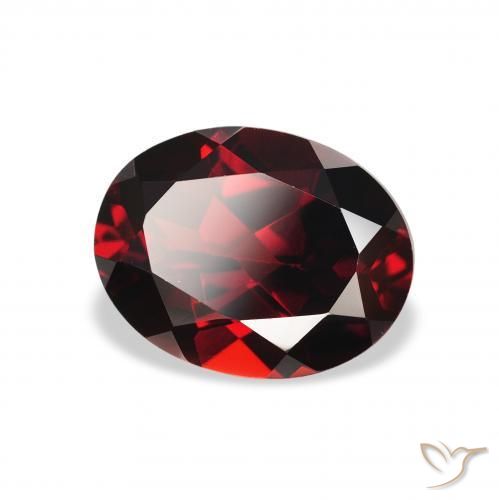 Granato Almandino Rosso scuro naturale da 2.37 ct, Ovale, VVS-VS