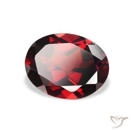 Granato Almandino Rosso Sangue Profondo naturale da 2.35 ct, Ovale, VVS-VS