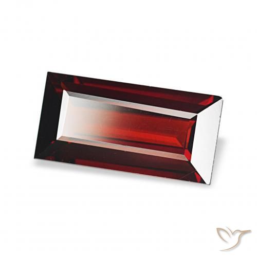 Granato Almandino Rosso scuro naturale da 1.69 ct, Taglio a baguette, VS