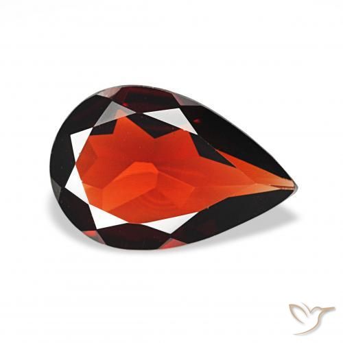 Granato Almandino Rosso medio naturale da 2.42 ct, Forma a pera, VVS