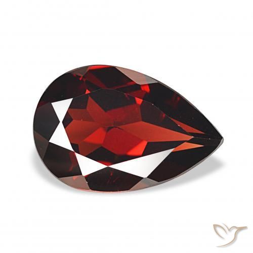 Granato Almandino Rosso scuro naturale da 3.40 ct, Forma a pera, VVS