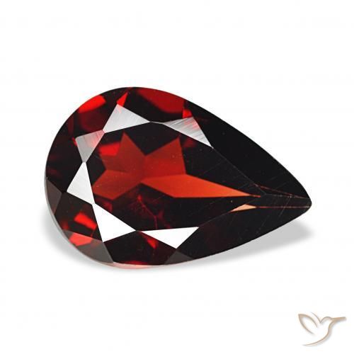 Granato Almandino Rosso scuro naturale da 3.22 ct, Forma a pera, VVS