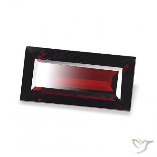 Granato Almandino Rosso scuro naturale da 1.72 ct, Taglio a baguette, VVS-VS