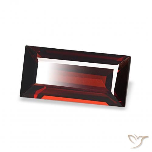 Granato Almandino Rosso Sangue Profondo naturale da 1.56 ct, Taglio a baguette, VVS