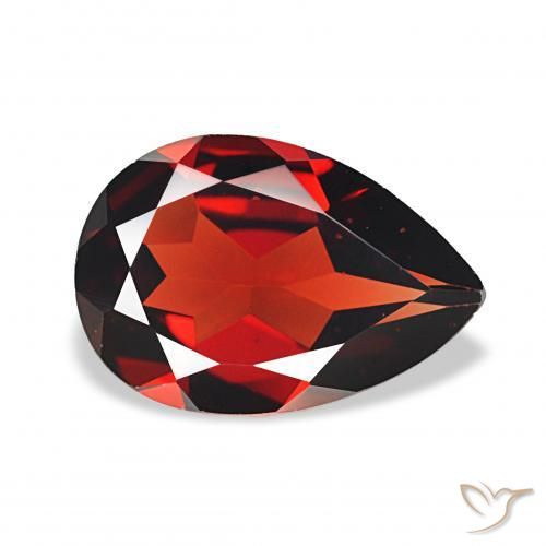 Granato Almandino Rosso scuro naturale da 3.12 ct, Forma a pera, VVS