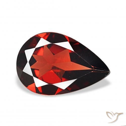 Granato Almandino Rosso scuro naturale da 2.80 ct, Forma a pera, VVS