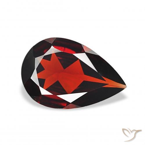 Granato Almandino Rosso scuro naturale da 2.62 ct, Forma a pera, VVS